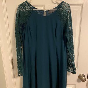 ASTR Long Sleeve Lace Green Mini Dress (L)